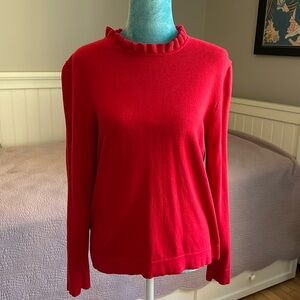 J. Crew Cotton Ruffleneck Sweater